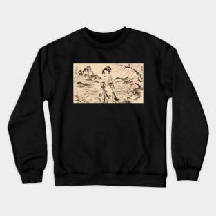 Traditional Japanese Vintage Art with Geisha Crewneck Sweatshirt